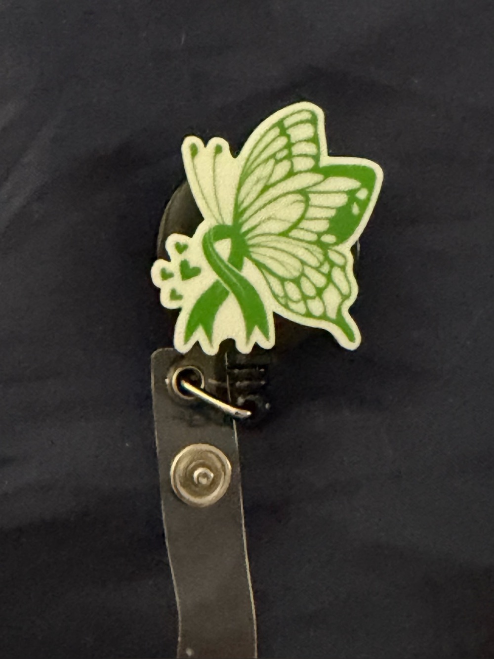 Green Butterfly Ribbon Badge Reel - Women Accessories